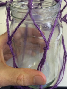 Tie another row of knots part way down the jar
